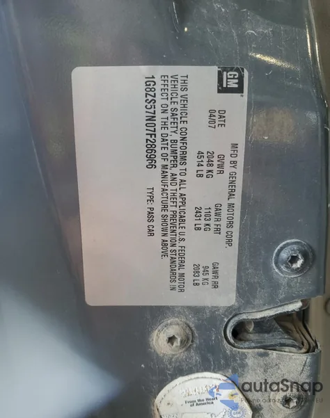 2007 Saturn Aura Xe from USA, damaged, VIN 1G8ZS57N07F286966